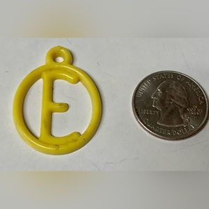 1950s Vintage Plastic Monogram Initial Cracker Jack Letter E Pendant Toy Prize